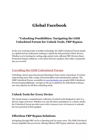 global facebook
