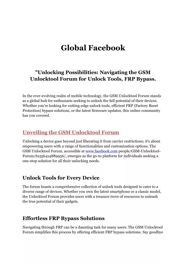 global facebook