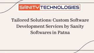Software Company in Patna- Sanity Softwares