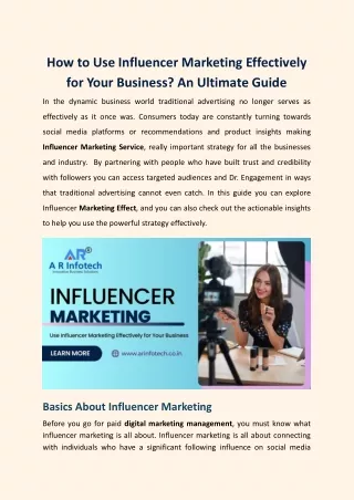 How to Use Influencer Marketing Effectively for Your Business An Ultimate Guide