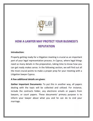 How a Lawyer may Protect your Business