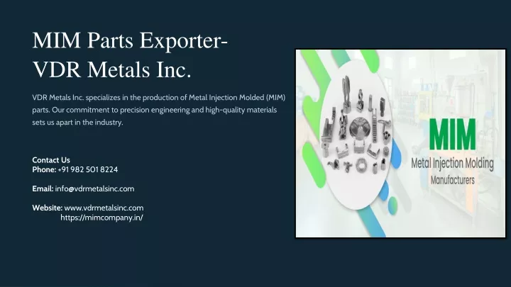 mim parts exporter vdr metals inc