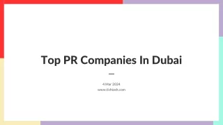 Top PR Companies In Dubai