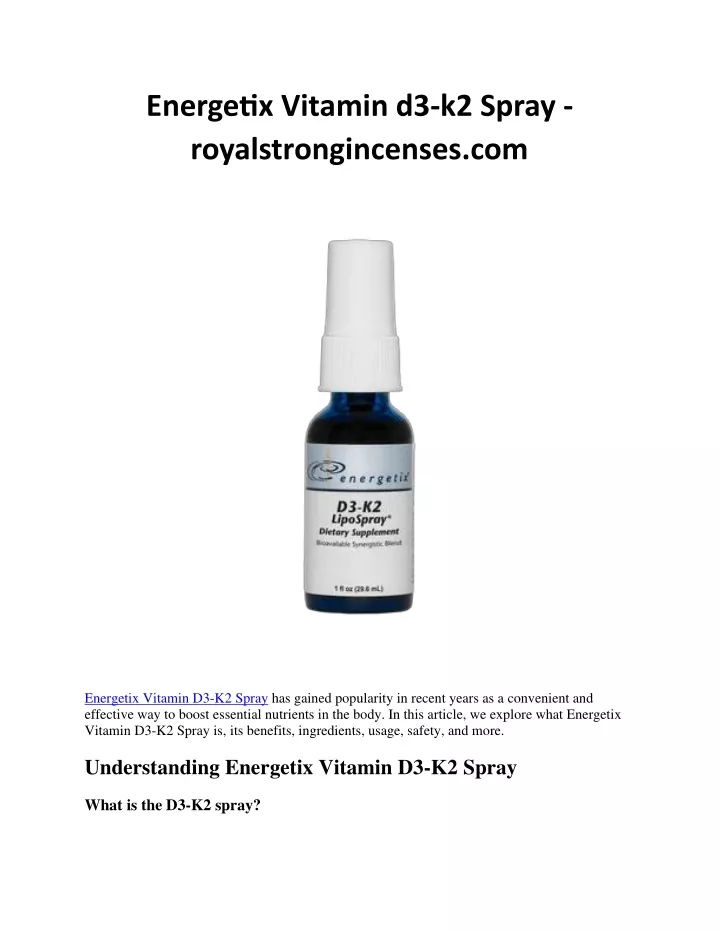 energetix vitamin d3 k2 spray royalstrongincenses