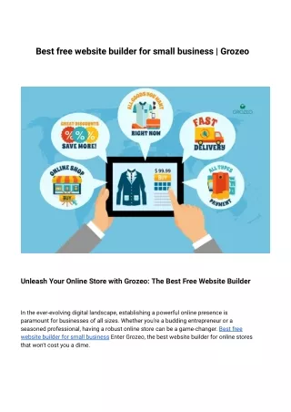 best free website builder for small business