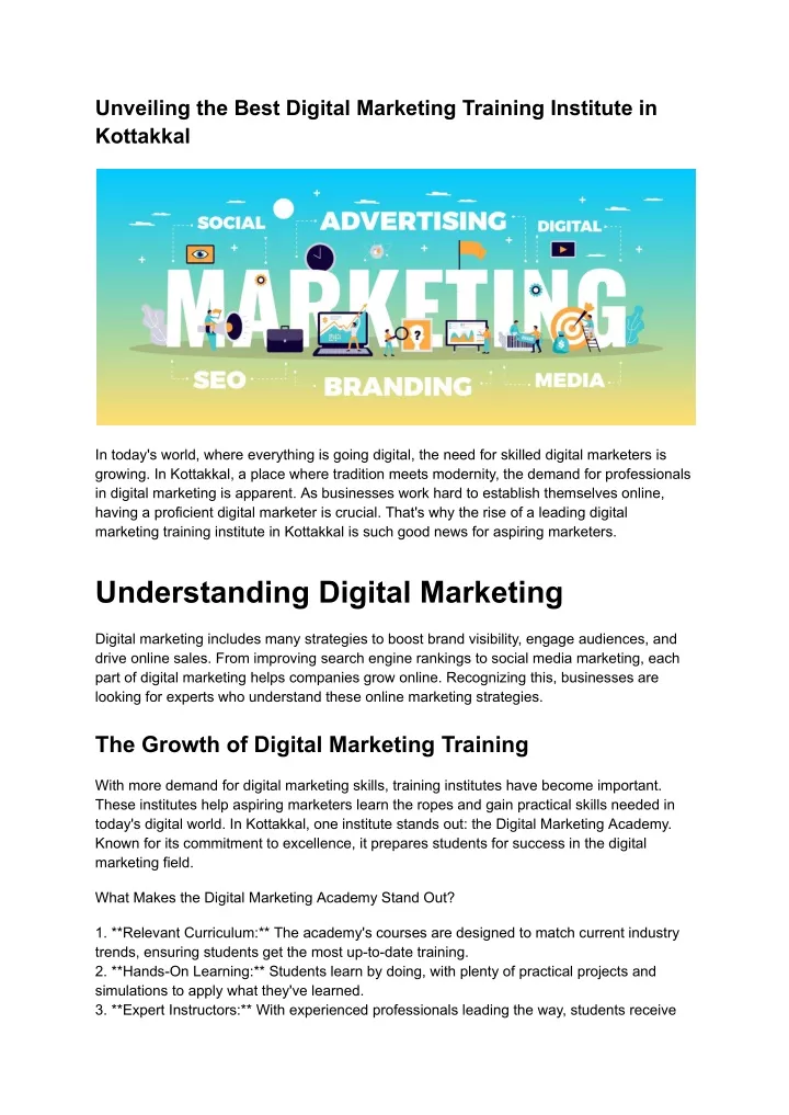 unveiling the best digital marketing training