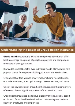 understanding the basics of group health insurance
