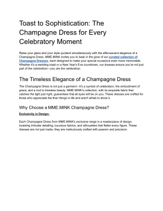 Toast to Sophistication_ The Champagne Dress for Every Celebratory Moment