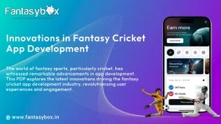 Innovations in Fantasy Cricket App Development