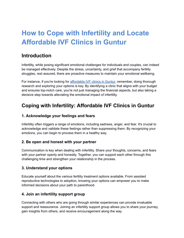 how to cope with infertility and locate