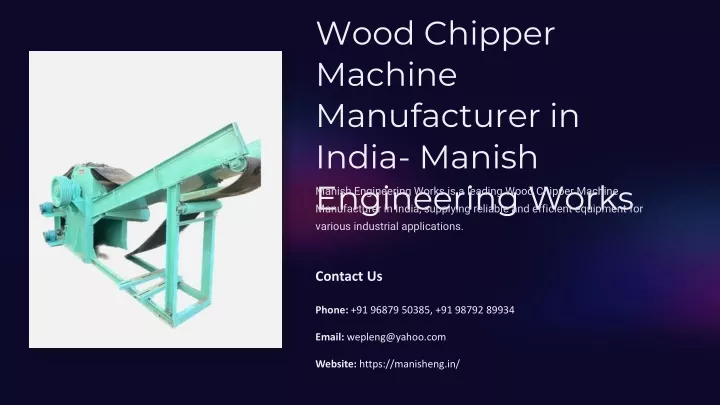 wood chipper machine manufacturer in india manish
