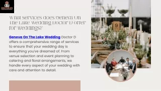 What services does Geneva On The Lake Wedding Doctor D offer for weddings