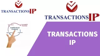 Trusted Intellectual Property Consultants | Transactions IP