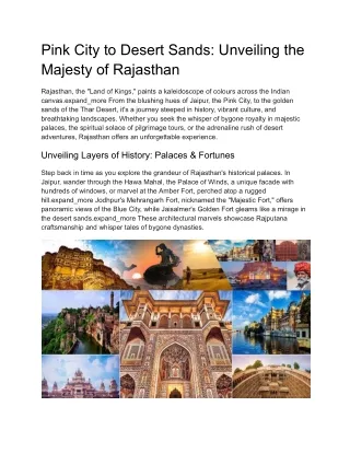 Pink City to Desert Sands_ Unveiling the Majesty of Rajasthan