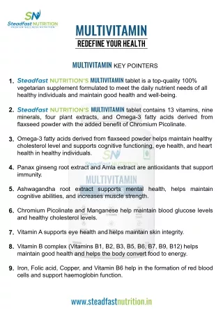 Multivitamin Tablet - Steadfast Nutrition