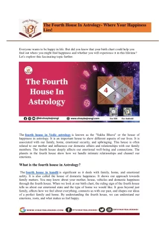 The Fourth House In Astrology