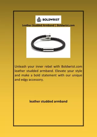 Leather Studded Armband Boldwrist com