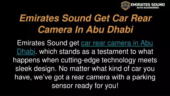 emirates sound get car rear camera in abu dhabi