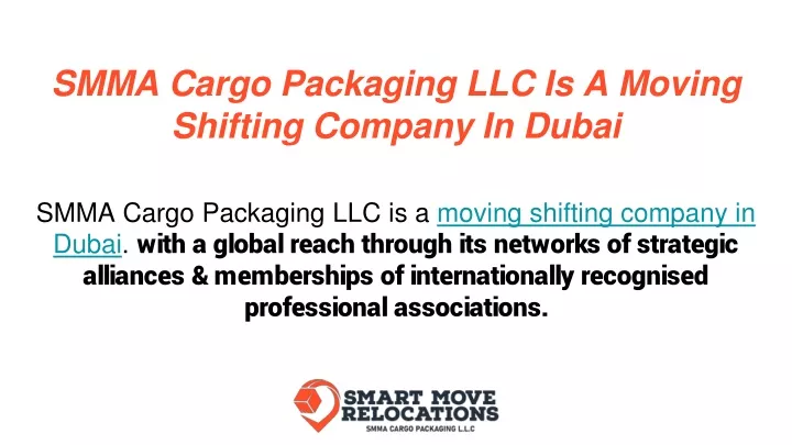 smma cargo packaging llc is a moving shifting company in dubai