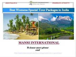 Best Womens Special Tour Packages
