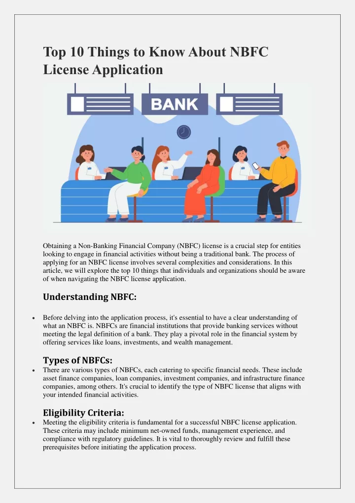 top 10 things to know about nbfc license