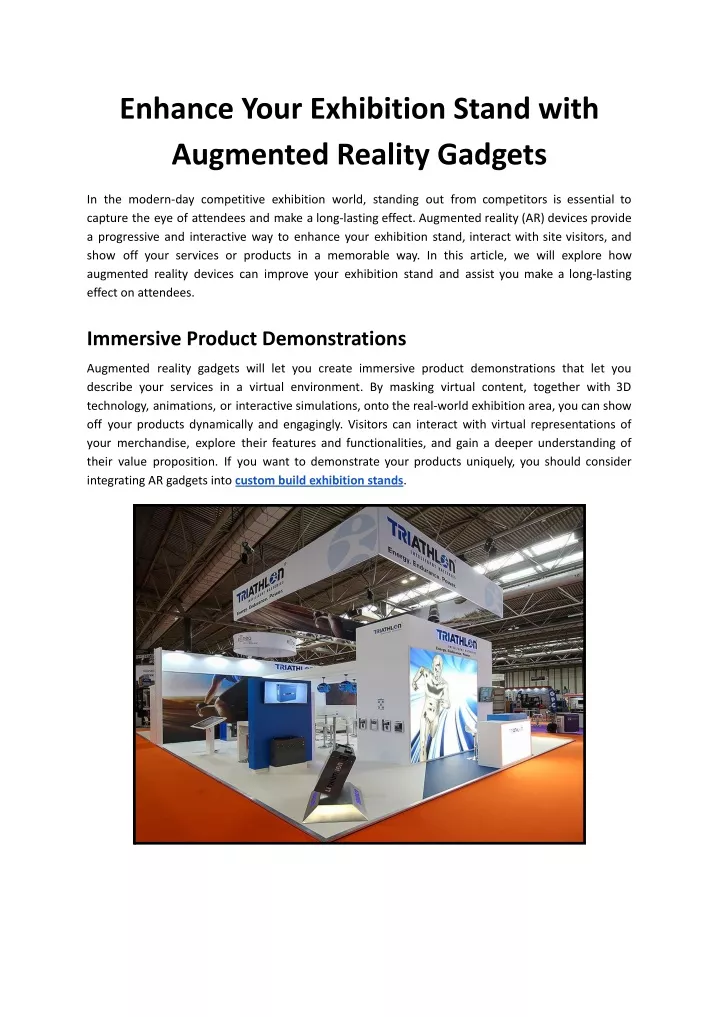 enhance your exhibition stand with augmented
