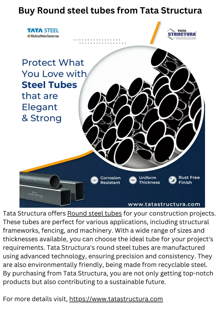 buy round steel tubes from tata structura