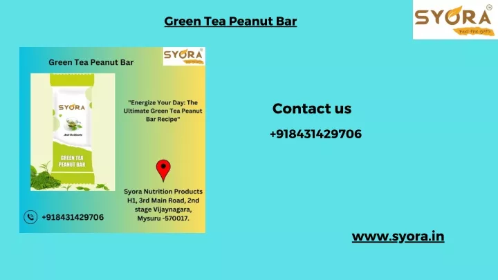 green tea peanut bar