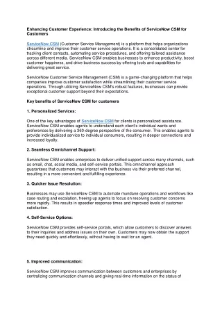 enhancing customer experience introducing