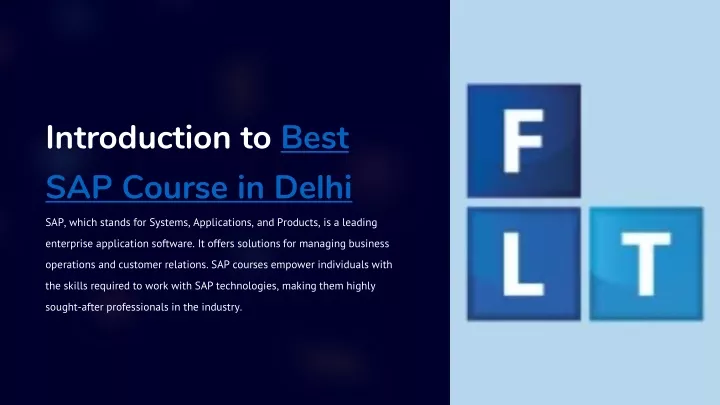 introduction to best sap course in delhi