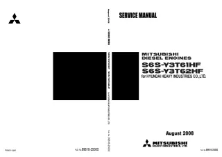 Mitsubishi S6S-Y3T62HF Diesel Engine Service Repair Manual
