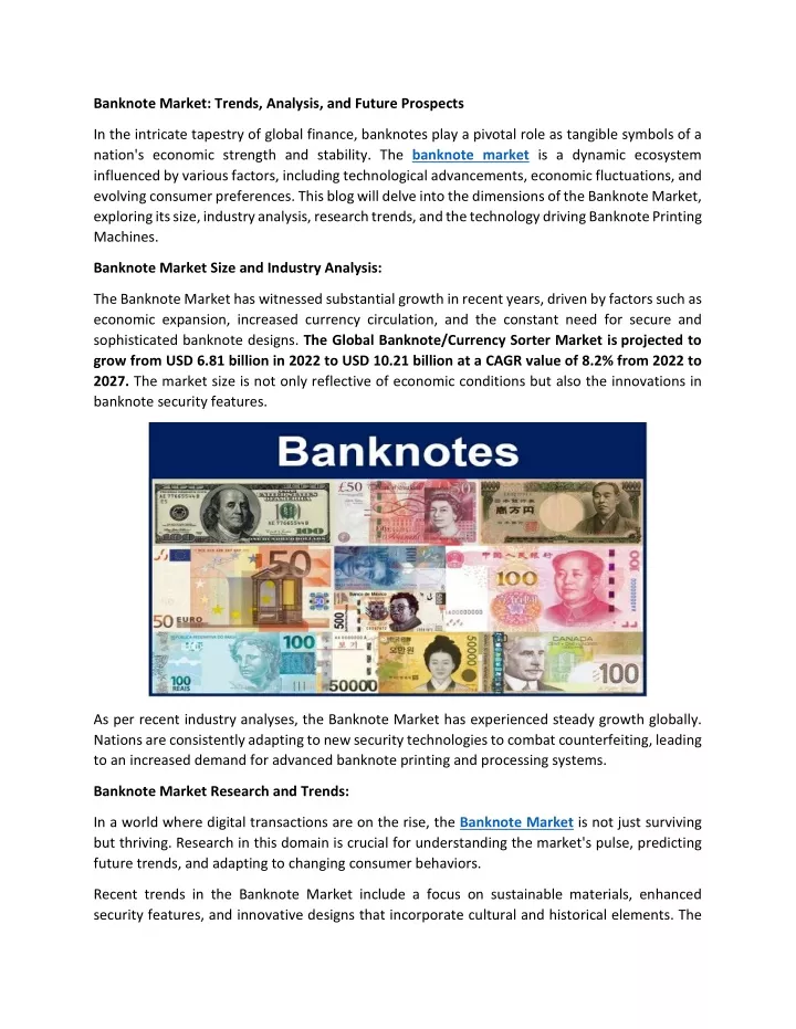 banknote market trends analysis and future