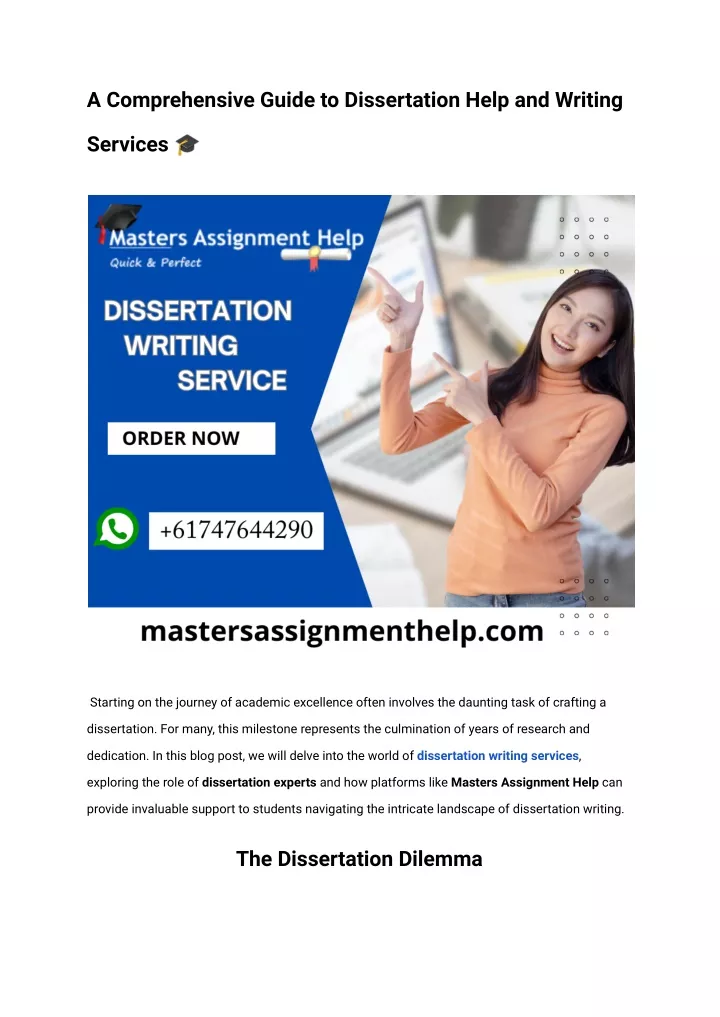 a comprehensive guide to dissertation help