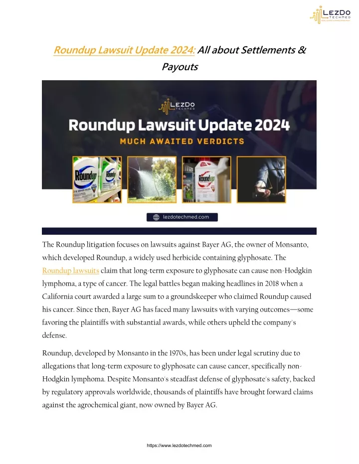 roundup lawsuit update 2024 all about settlements