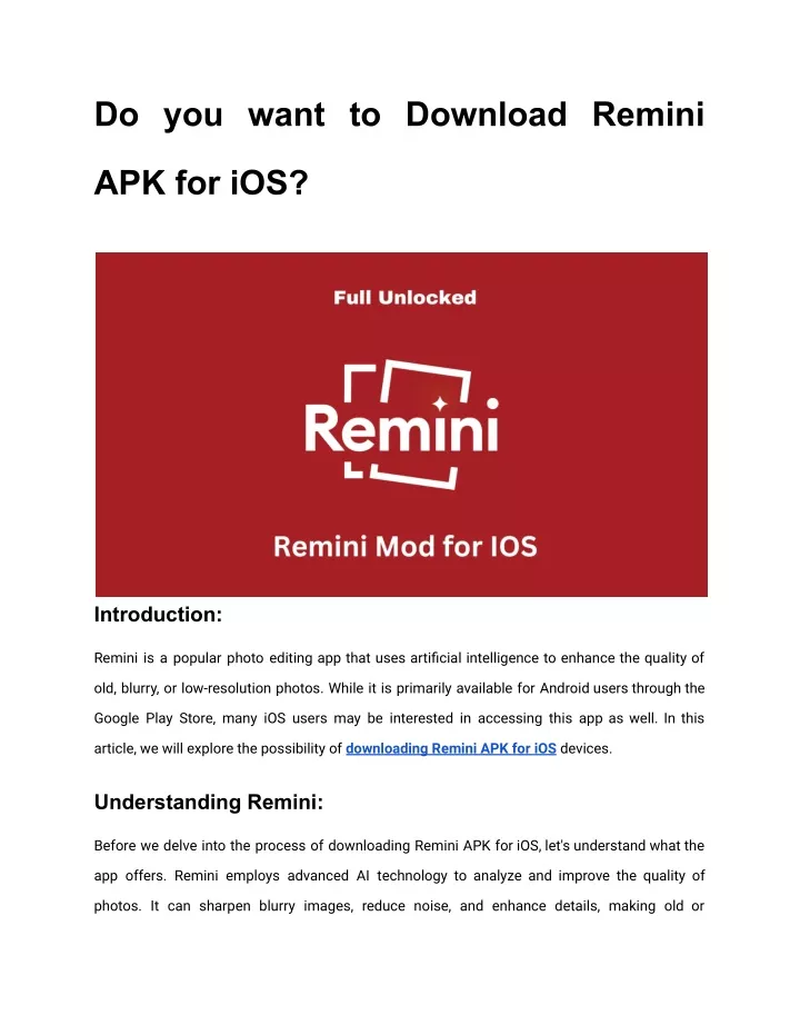 do you want to download remini