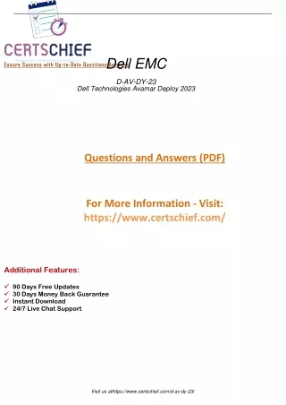 Dominate the D-AV-DY-23 Exam Dell Technologies Avamar Deploy 2023 Certification