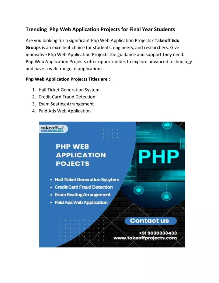 trending php web application projects for final