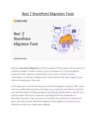 Best 7 SharePoint Migration Tools