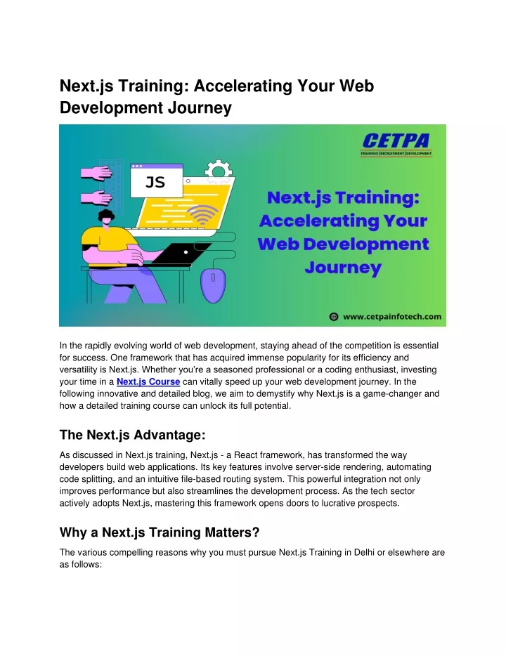 next js training accelerating your