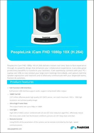Enhance Your Video Conferencing with the PeopleLink iCam FHD 1080p (H.264)