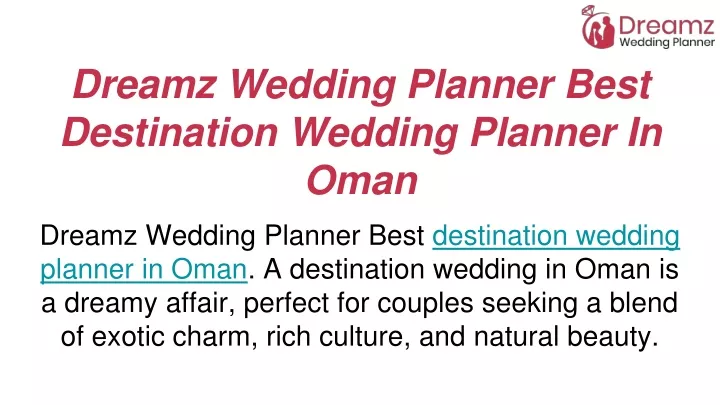 dreamz wedding planner best destination wedding planner in oman