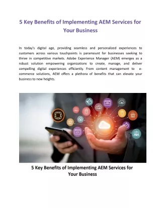 5 Key Benefits of Implementing AEM Services for Your Business