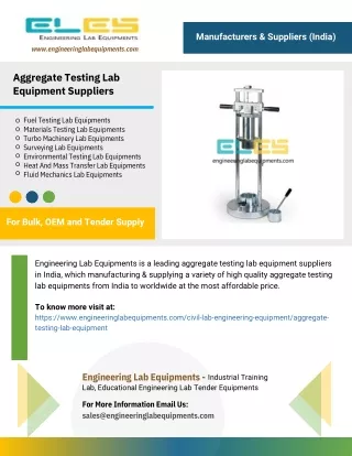 Aggregate Testing Lab Equipment Suppliers