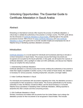 Unlocking Opportunities_ The Essential Guide to Certificate Attestation in Saudi Arabia