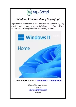 windows 11 home klucz key soft pl