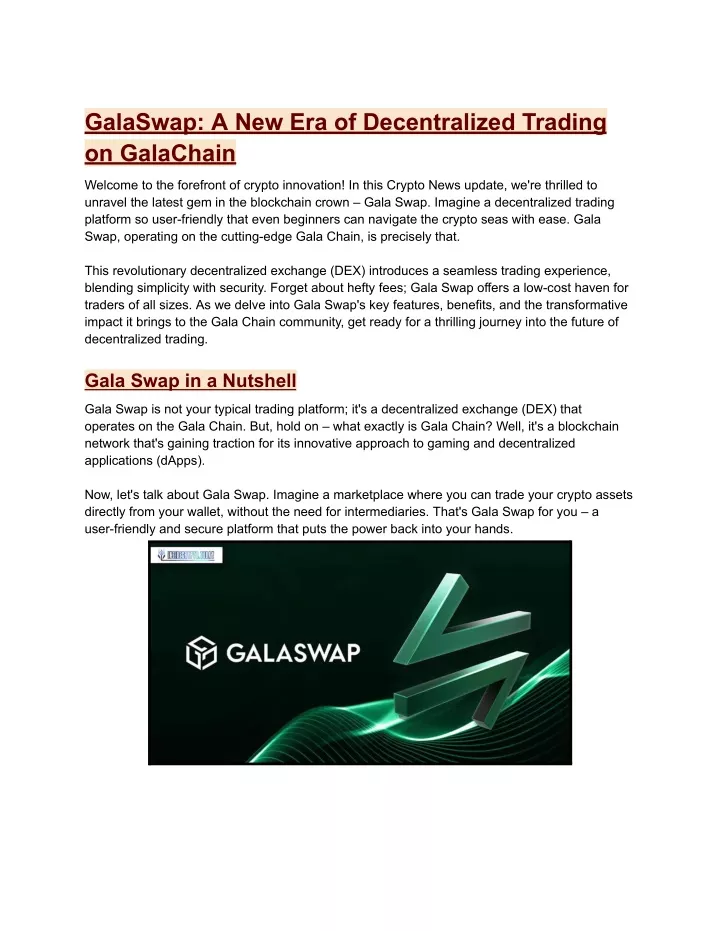 galaswap a new era of decentralized trading