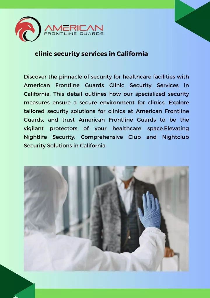 clinic security services in california