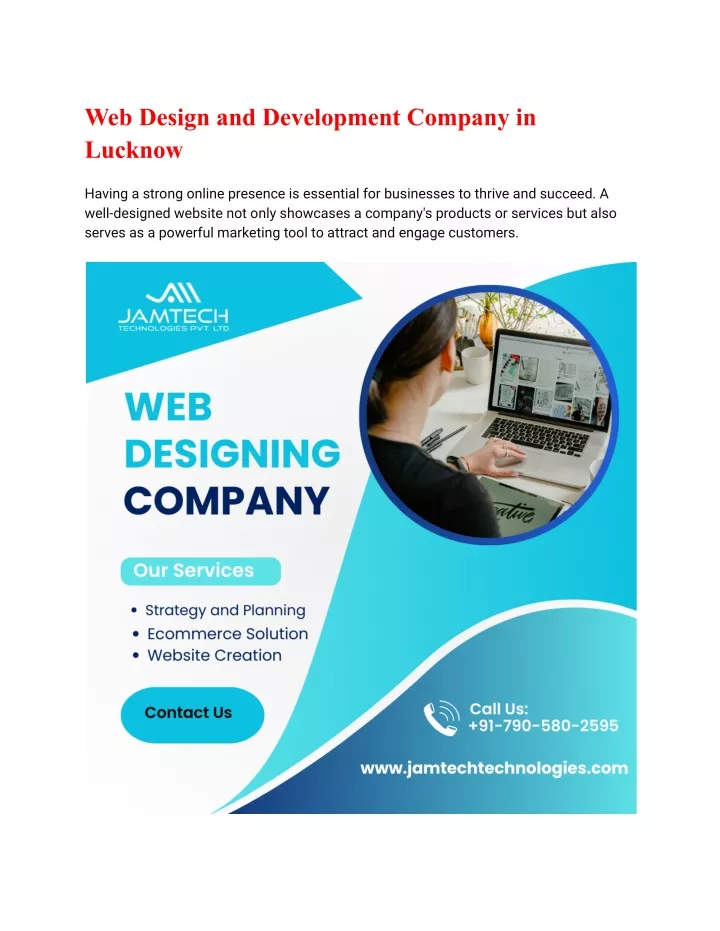 web design and development company in lucknow