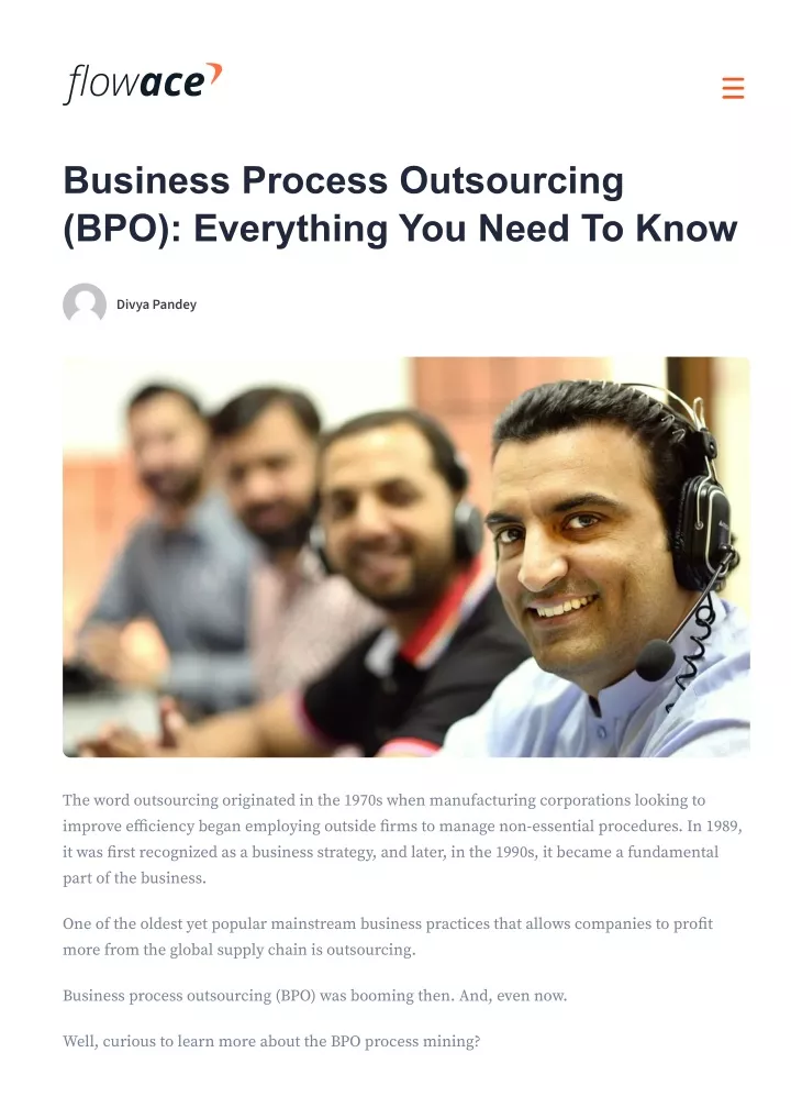 business process outsourcing bpo everything