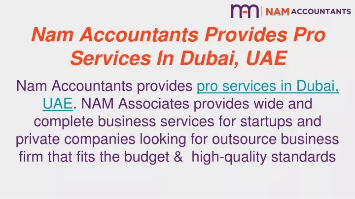 nam accountants provides pro services in dubai uae
